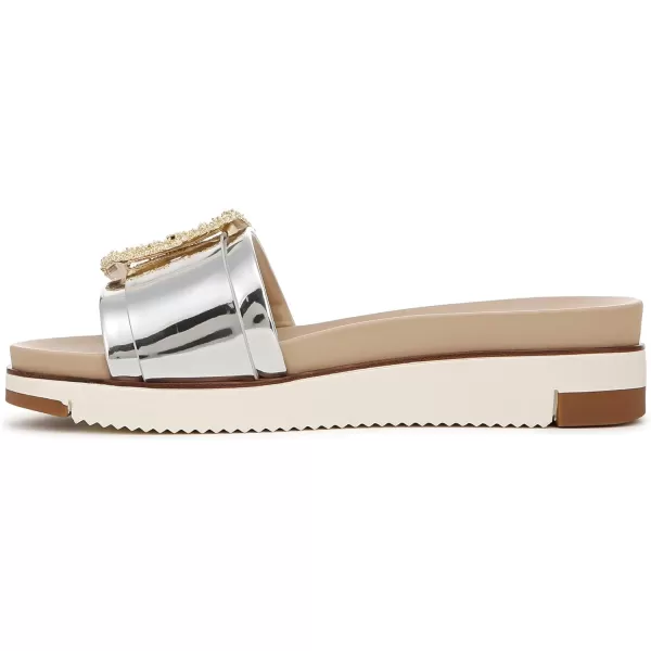 imageSam Edelman Womens Ariane Slide SandalSoft Silver Specchio