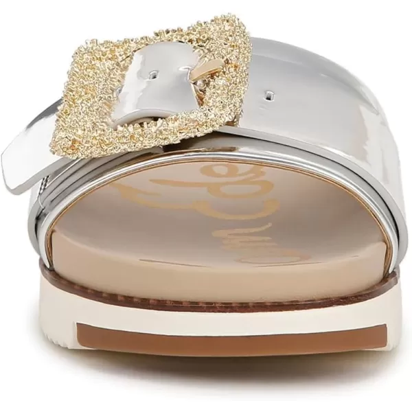 imageSam Edelman Womens Ariane Slide SandalSoft Silver Specchio