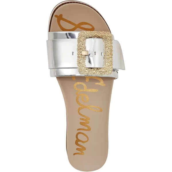 imageSam Edelman Womens Ariane Slide SandalSoft Silver Specchio
