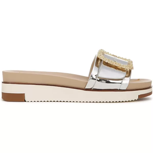 imageSam Edelman Womens Ariane Slide SandalSoft Silver Specchio