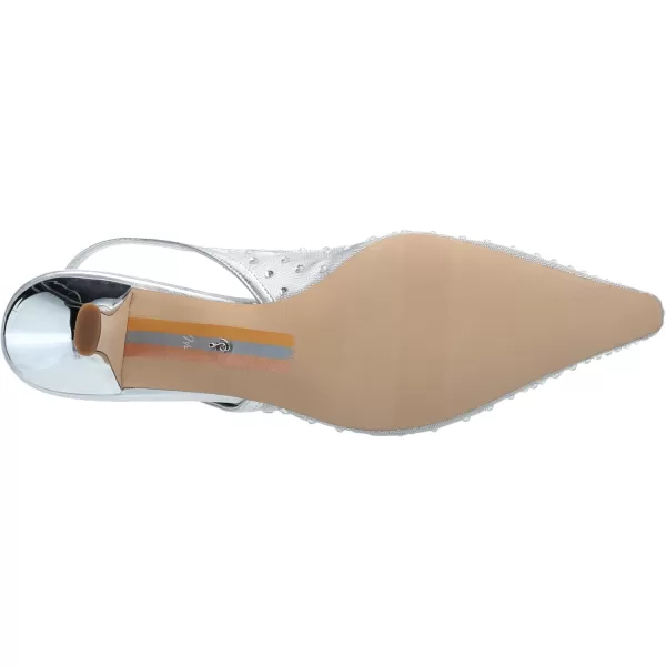 imageSam Edelman Womens Bianka Slingback PumpSoft Silver Mesh