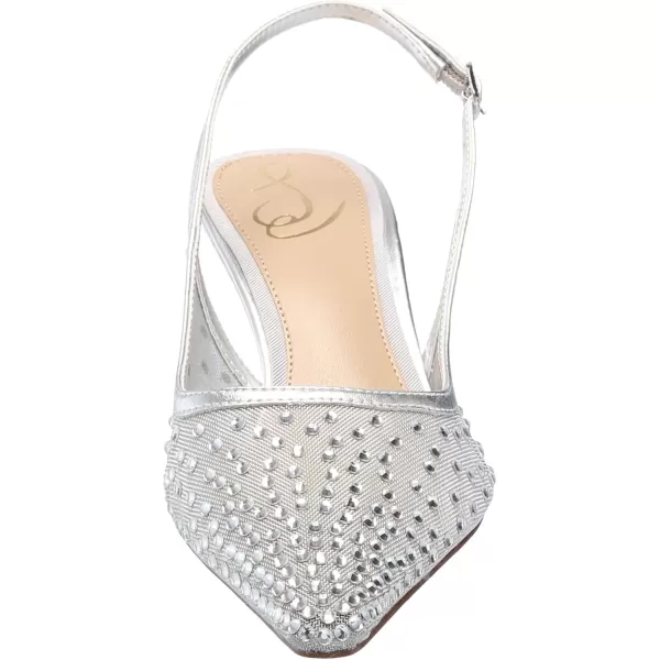 imageSam Edelman Womens Bianka Slingback PumpSoft Silver Mesh