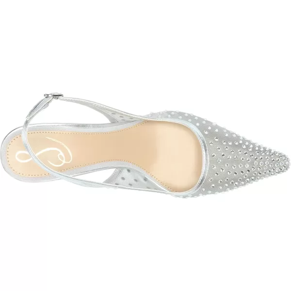 imageSam Edelman Womens Bianka Slingback PumpSoft Silver Mesh