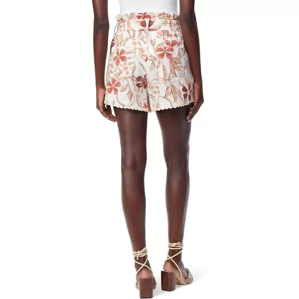 imageWomens Kira Belted Paper Bag ShortFlora Stamp  White Sand