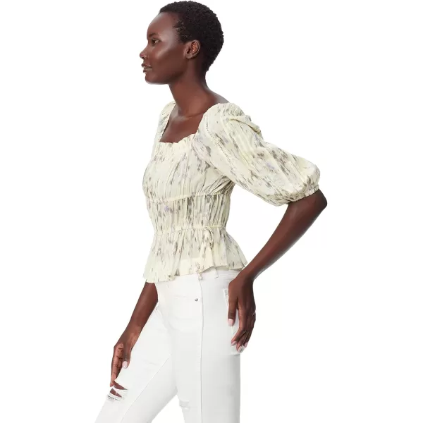 imageWomens Meadow Pleat Lace Trim BlouseDancing Blooms  Transparent Yellow