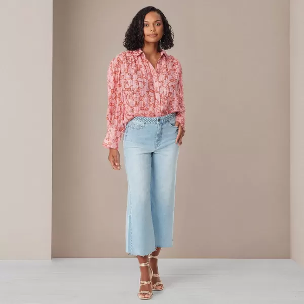 imageWomens Nora Button Down Long Sleeve ShirtCoastal Flora  Peach Dust