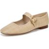 imageSam Edelman Womens Michaela Mary Jane Flat Bleached Beechwood Weave 8