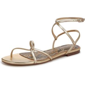 imageSam Edelman Womens Ellina Flat SandalAmber Gold