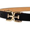 imageSam Edelman Womens Doublee Plaque Logo Buckle Skinny Fashion Trouser BeltBlack