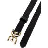 imageSam Edelman Womens Doublee Plaque Logo Buckle Skinny Fashion Trouser BeltBlack