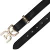 imageSam Edelman Womens Doublee Plaque Logo Hammered Buckle and Loop Leather Belt for Jeans Dresses and TrousersBlack