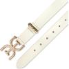 imageSam Edelman Womens Doublee Plaque Logo Hammered Buckle and Loop Leather Belt for Jeans Dresses and TrousersIvory