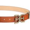 imageSam Edelman Womens Doublee Plaque Logo Hammered Buckle and Loop Leather Belt for Jeans Dresses and TrousersLight Brown