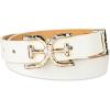 imageSam Edelman Womens Doublee Plaque Logo Hammered Buckle and Loop Leather Belt for Jeans Dresses and TrousersIvory