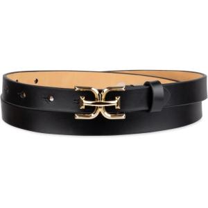 imageSam Edelman Womens Doublee Plaque Logo Buckle Skinny Fashion Trouser BeltBlack