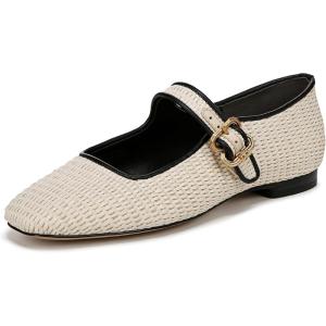 imageSam Edelman Womens Michaela Stud Mary Jane FlatLinen Raffia