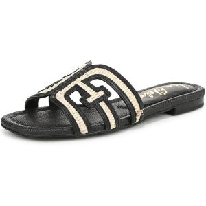 imageSam Edelman Womens Bay Flat SandalLinenBlack Multi