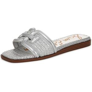 imageSam Edelman Womens Irina Flat SandalSilver Raffia