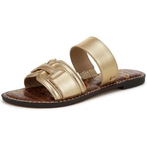 imageSam Edelman Womens Gabi Flat SandalAmber Gold