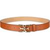 imageSam Edelman Womens Casual DoubleE Logo Plaque Buckle Leather Belt for Jeans and TrousersSaddle