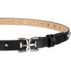 imageSam Edelman womens Doublee Plaque Logo Buckle Skinny Fashion Trouser BeltBlack Studded