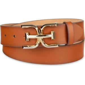 imageSam Edelman Womens Casual DoubleE Logo Plaque Buckle Leather Belt for Jeans and TrousersSaddle