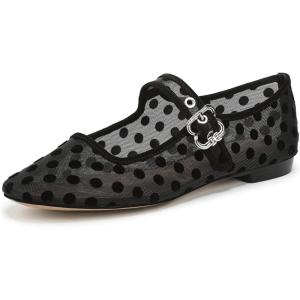 imageSam Edelman Womens MichaelaMary Jane FlatBlack Polka Dot Mesh