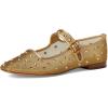image:imageSam Edelman Womens Yaro Heeled Sandal Soft Nude LeatherAmber Gold Glitz Mesh