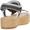 image:imageSam Edelman Womens Yaro Heeled Sandal Soft Nude LeatherBlackWhite Multi Heavy Woven Stripe Trim