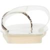 image:imageSam Edelman Womens Yaro Heeled Sandal Soft Nude LeatherClearBlackWhite Frosted VinylPython Print