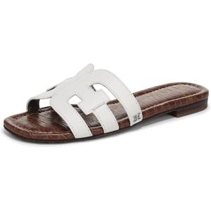image:imageSam Edelman Womens Bay Flat SandalBright White Leather
