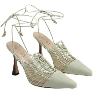 image:imageSam Edelman Womens Yaro Heeled Sandal Soft Nude LeatherPistachio Suede