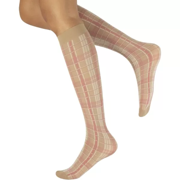 CALZITALY 3 Pairs of Colored Tartan Plaid Socks  Beige  Made in ItalyCALZITALY 3 Pairs of Colored Tartan Plaid Socks  Beige  Made in Italy