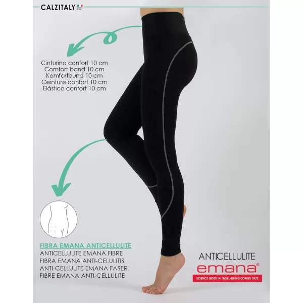 CALZITALY AntiCellulite Sporty Leggings with Colored Band Black  XS S M L XL  Made in ItalyCALZITALY AntiCellulite Sporty Leggings with Colored Band Black  XS S M L XL  Made in Italy