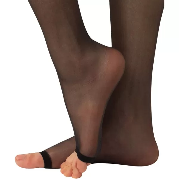 CALZITALY  2 Pairs Open Toe Knee High Socks for Women One Size Black or NudeBlack