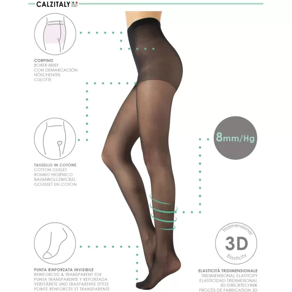 CALZITALY  Support Medium Compression 8 mmHg Sheer Pantyhose  Black Skin Natural Tan  S M L XL  20 DEN CALZITALY  Support Medium Compression 8 mmHg Sheer Pantyhose  Black Skin Natural Tan  S M L XL  20 DEN 