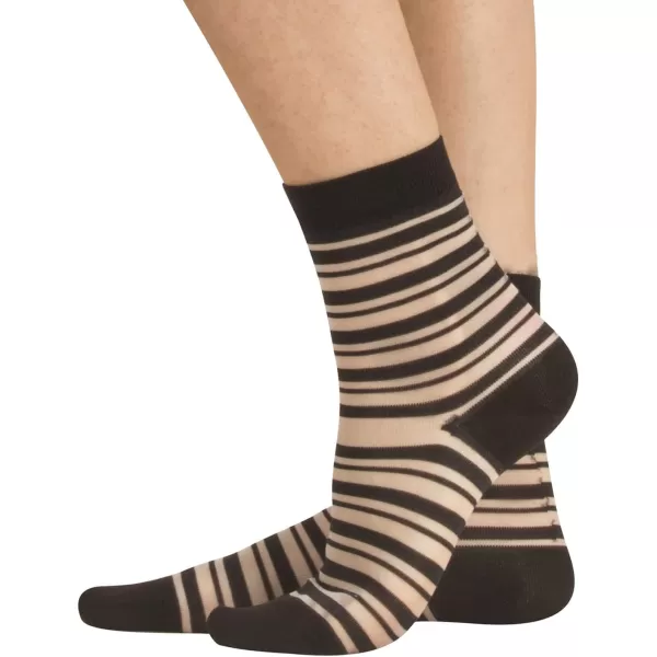 CALZITALY 2 Pairs  Women Socks  Elegant Striped Socks  Patterned Ankle Socks  Black  One Size  Made in ItalyCALZITALY 2 Pairs  Women Socks  Elegant Striped Socks  Patterned Ankle Socks  Black  One Size  Made in Italy