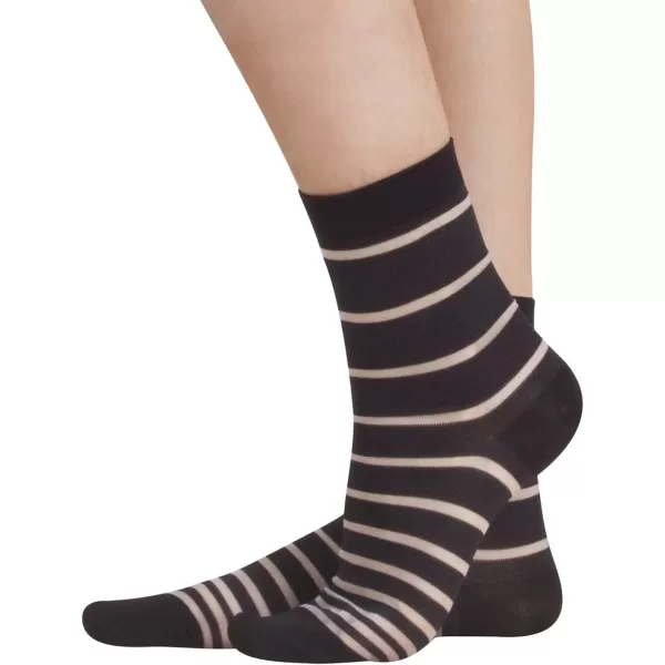 CALZITALY 2 Pairs  Women Socks  Elegant Striped Socks  Patterned Ankle Socks  Black  One Size  Made in ItalyCALZITALY 2 Pairs  Women Socks  Elegant Striped Socks  Patterned Ankle Socks  Black  One Size  Made in Italy