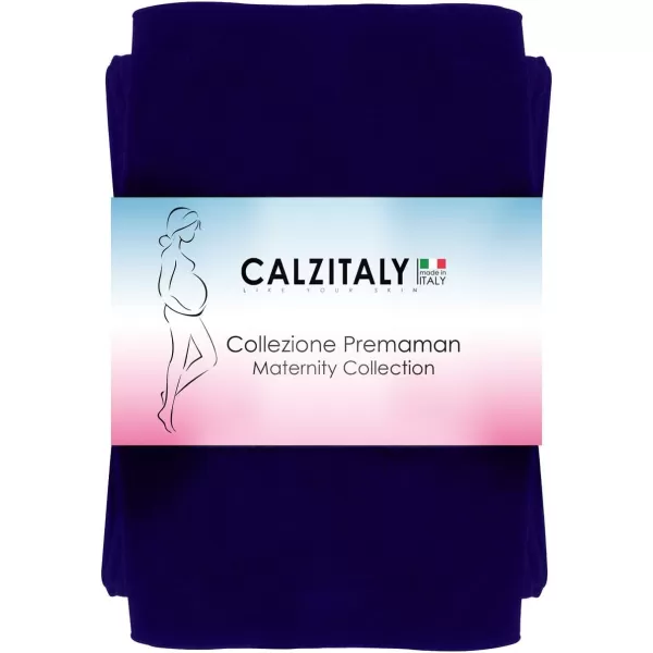 CALZITALY 2 Pairs Maternity Tights Pregnancy Opaque Pantyhose  40 DEN  S M L XL  Black Blue  Made In ItalyBlue