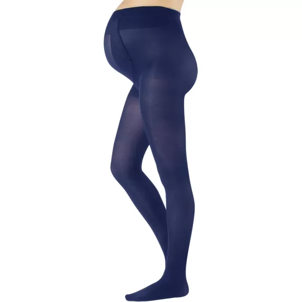 CALZITALY 2 Pairs Maternity Tights Pregnancy Opaque Pantyhose  40 DEN  S M L XL  Black Blue  Made In ItalyBlue