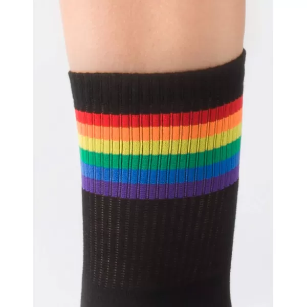 CALZITALY 2 Pairs Unisex Cotton Socks Rainbow Pattern Grey White Black 457 7510 10135 Made in ItalyBlack