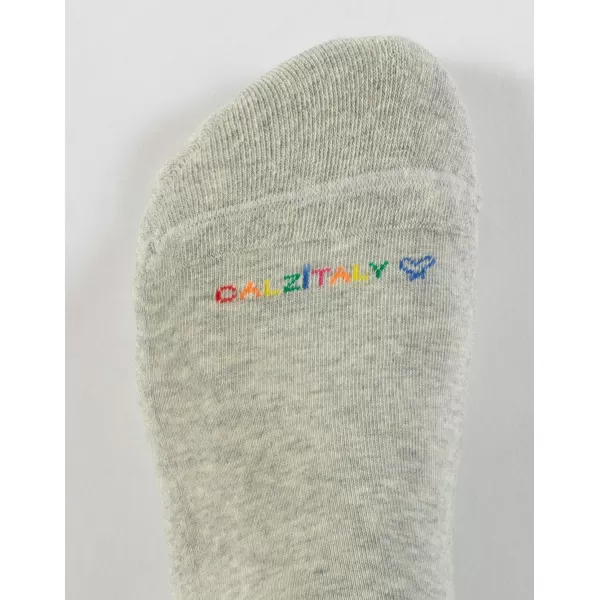 CALZITALY 2 Pairs Unisex Cotton Socks Rainbow Pattern Grey White Black 457 7510 10135 Made in ItalyGrey