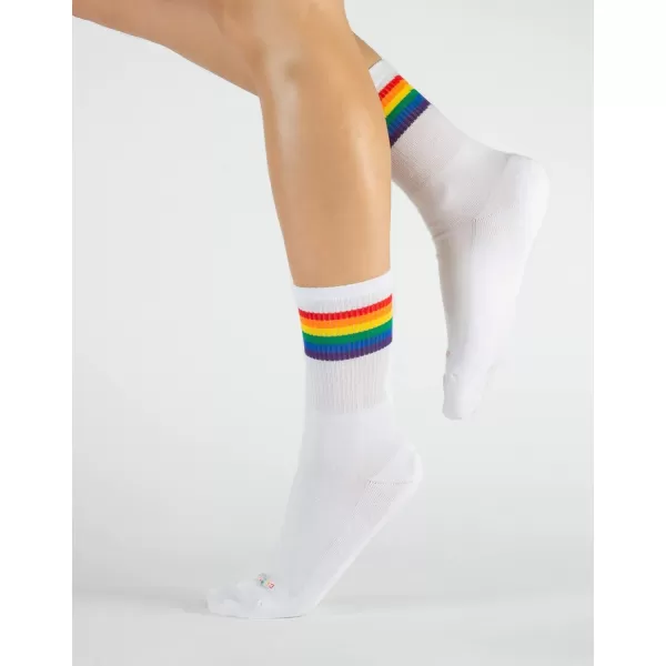 CALZITALY 2 Pairs Unisex Cotton Socks Rainbow Pattern Grey White Black 457 7510 10135 Made in ItalyGreywhite