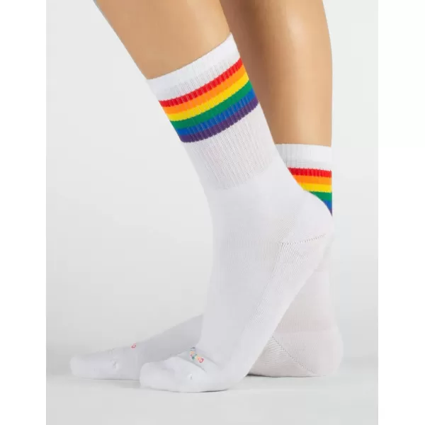 CALZITALY 2 Pairs Unisex Cotton Socks Rainbow Pattern Grey White Black 457 7510 10135 Made in ItalyWhite