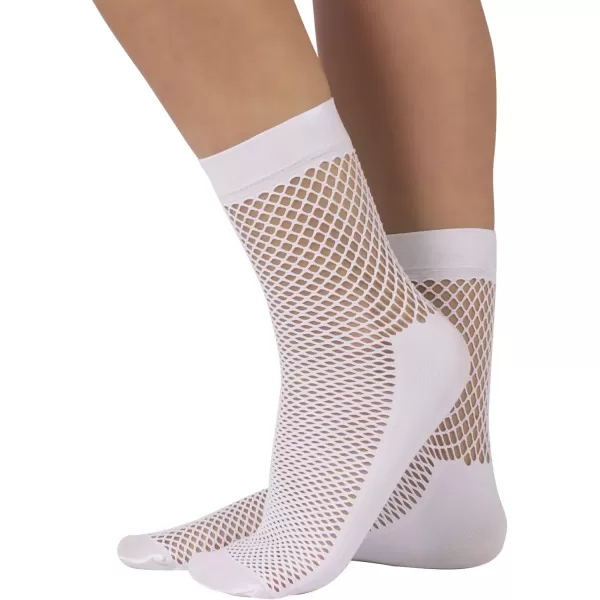 CALZITALY 4 Pairs Woman Fishnet Socks  Lurex Net Ankle Socks with Comfort Sole  White Black  One Size  Made in ItalyCALZITALY 4 Pairs Woman Fishnet Socks  Lurex Net Ankle Socks with Comfort Sole  White Black  One Size  Made in Italy