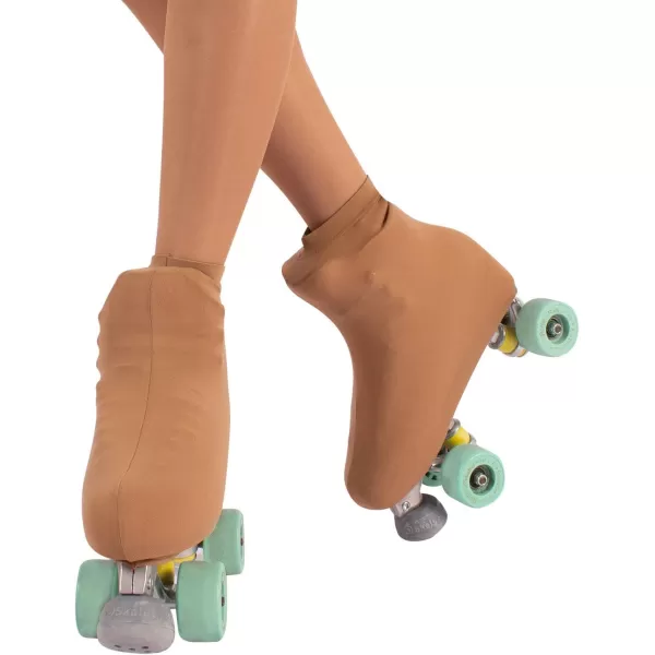 CALZITALY 70 DEN Cover Skates Skate Boot Covers for Roller Skating Wear  for Women and Girls BlackSkinCaramel