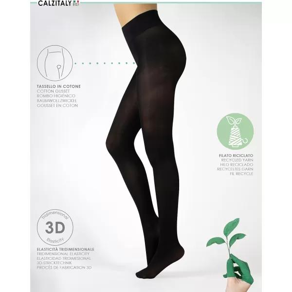 CALZITALY EcoFriendly Opaque Tights made of Recycled Yarns  Black  S M L XL  50 DEN  Made in ItalyCALZITALY EcoFriendly Opaque Tights made of Recycled Yarns  Black  S M L XL  50 DEN  Made in Italy