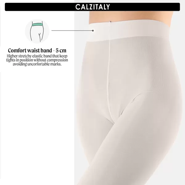 CALZITALY Opaque Colour tights Thick tights Microfiber 3D Pantyhose 80 DEN  S M L XL XXL 3XL 4XL  Italian HosieryCream