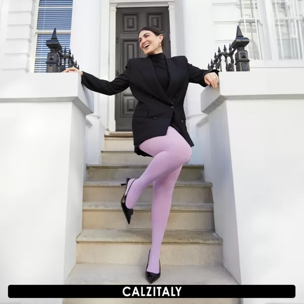 CALZITALY Opaque Colour tights Thick tights Microfiber 3D Pantyhose 80 DEN  S M L XL XXL 3XL 4XL  Italian HosieryLilac