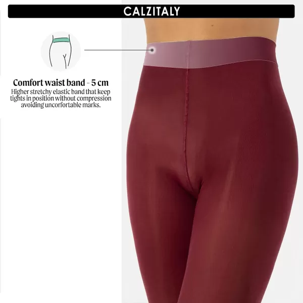 CALZITALY Opaque Colour tights Thick tights Microfiber 3D Pantyhose 80 DEN  S M L XL XXL 3XL 4XL  Italian HosieryWine